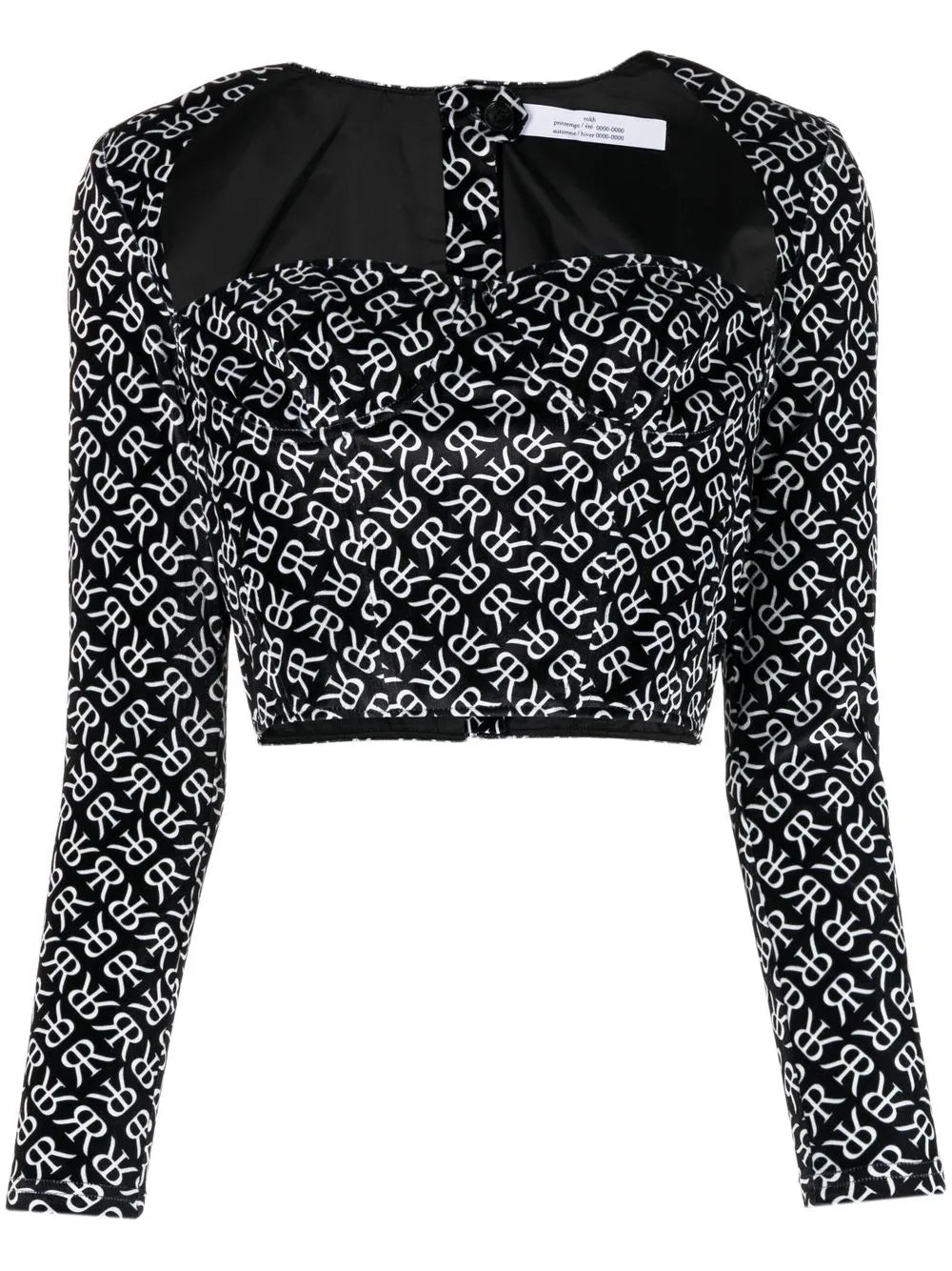 Monogram-Print Bustier Corset Top
