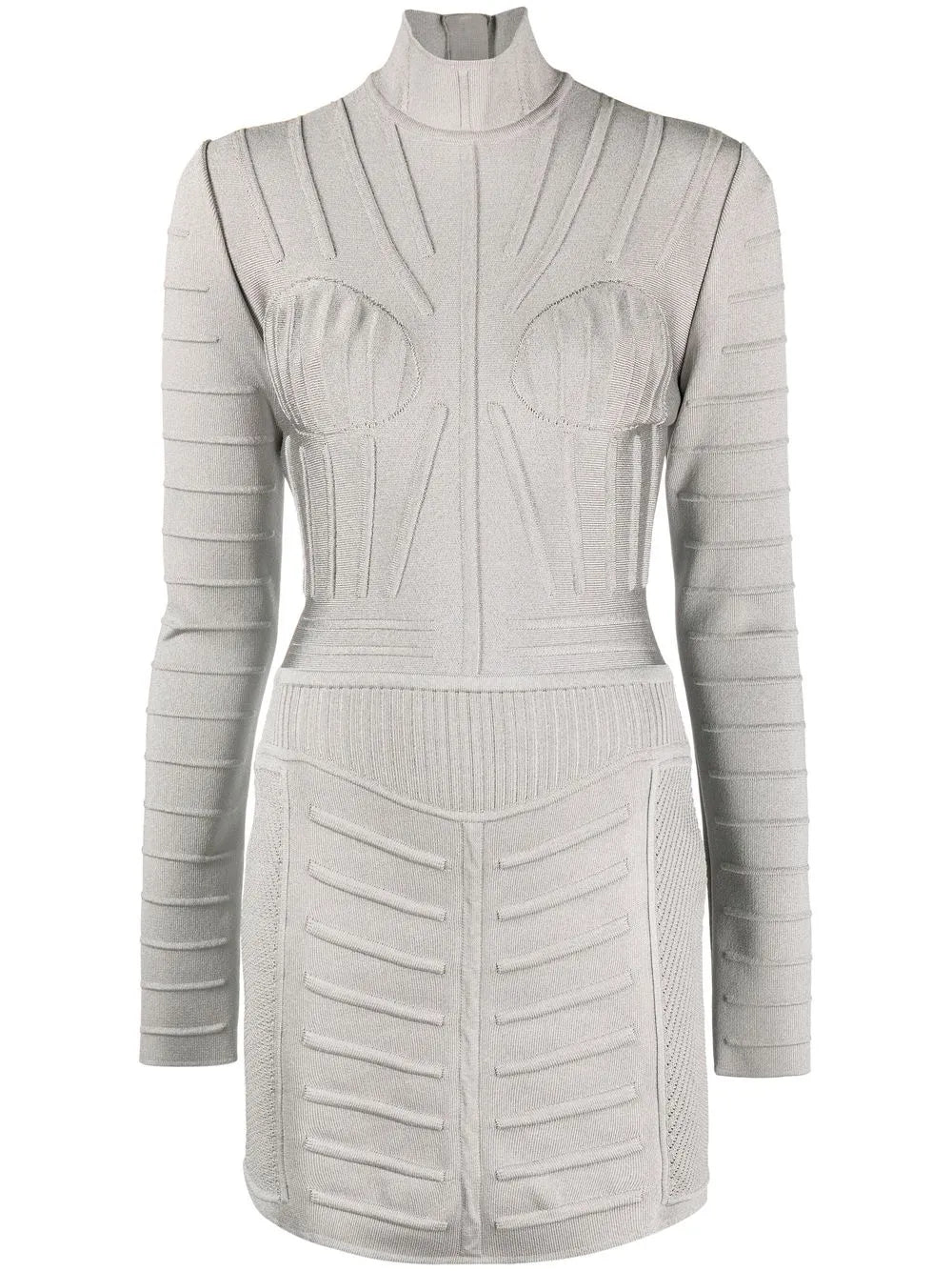 Ribbed Long-Sleeve Mini Dress