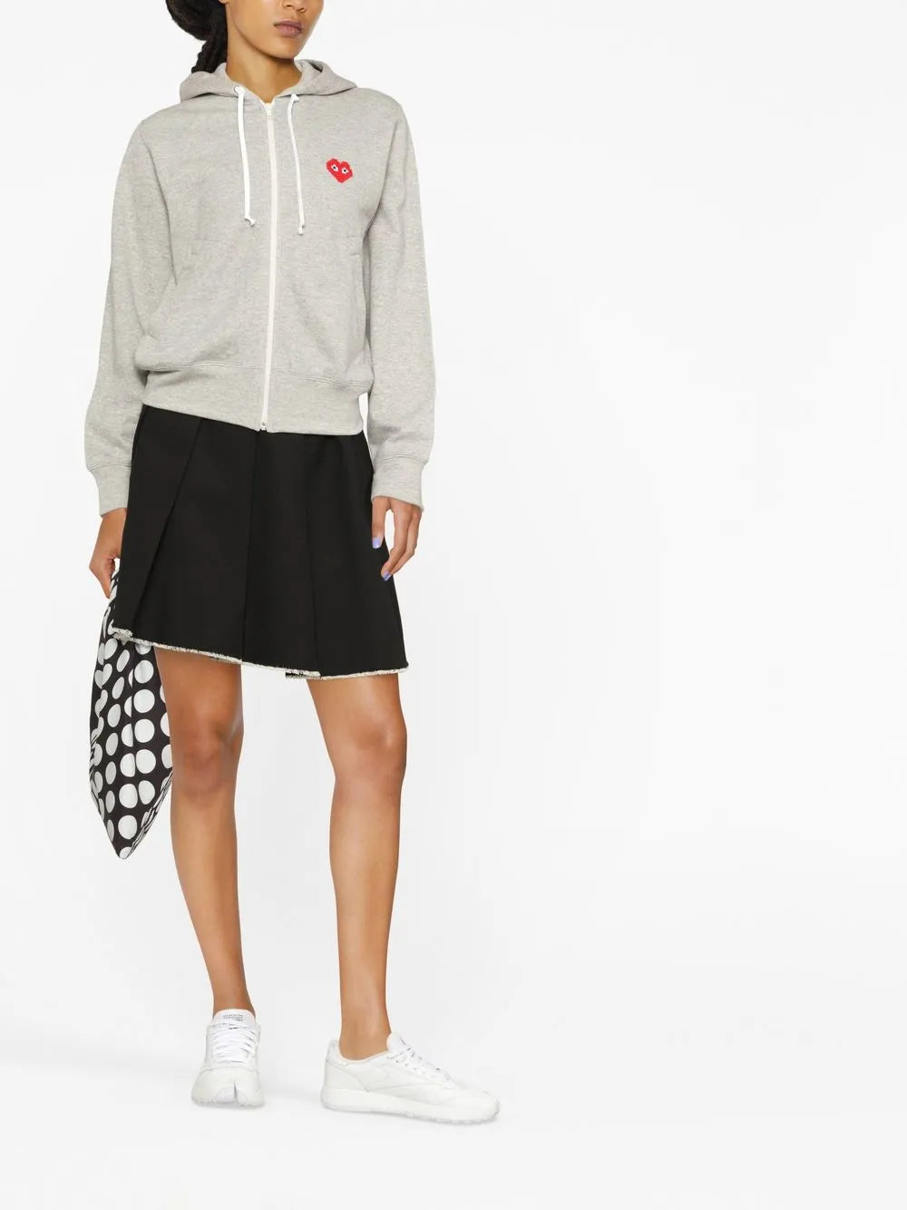 Embroidered Heart Zipped Hoodie
