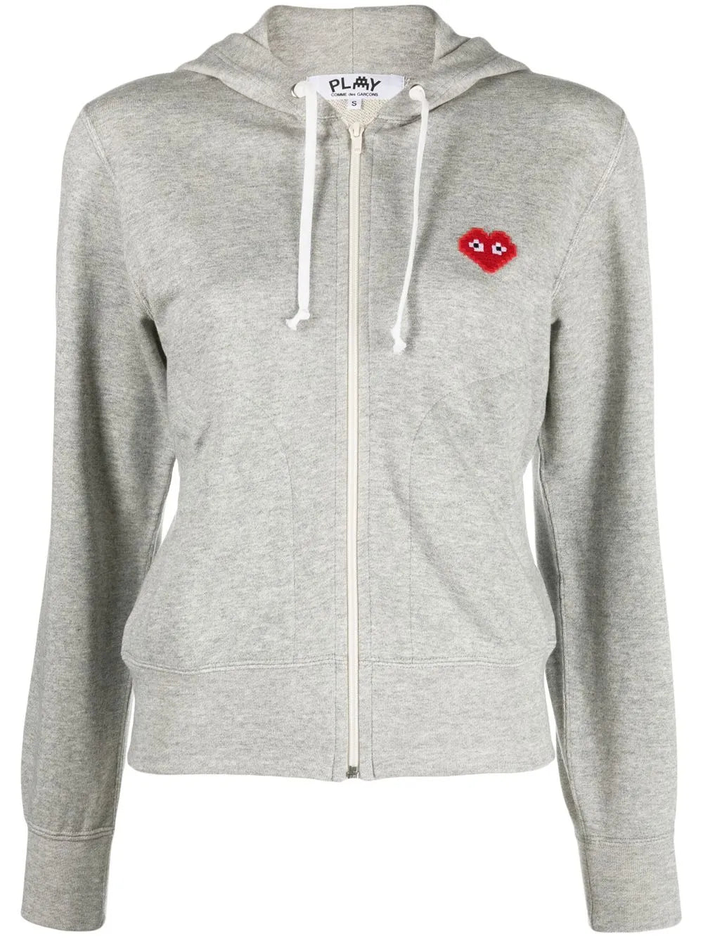 Embroidered Heart Zipped Hoodie