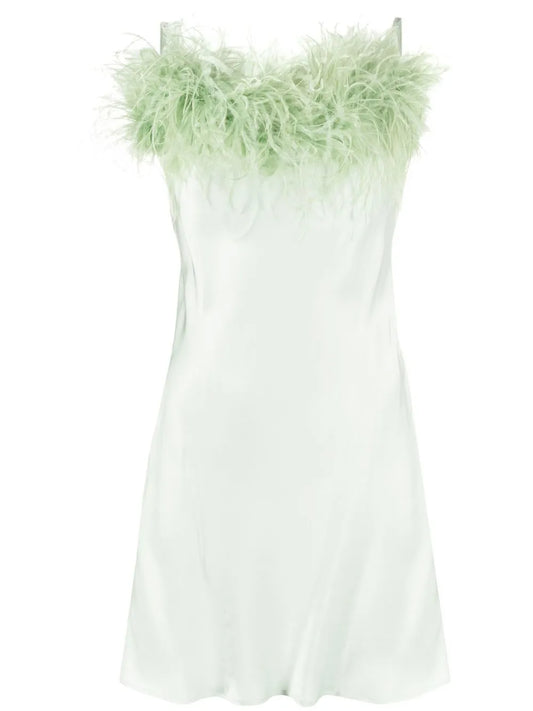 Boheme Feather-Trim Minidress