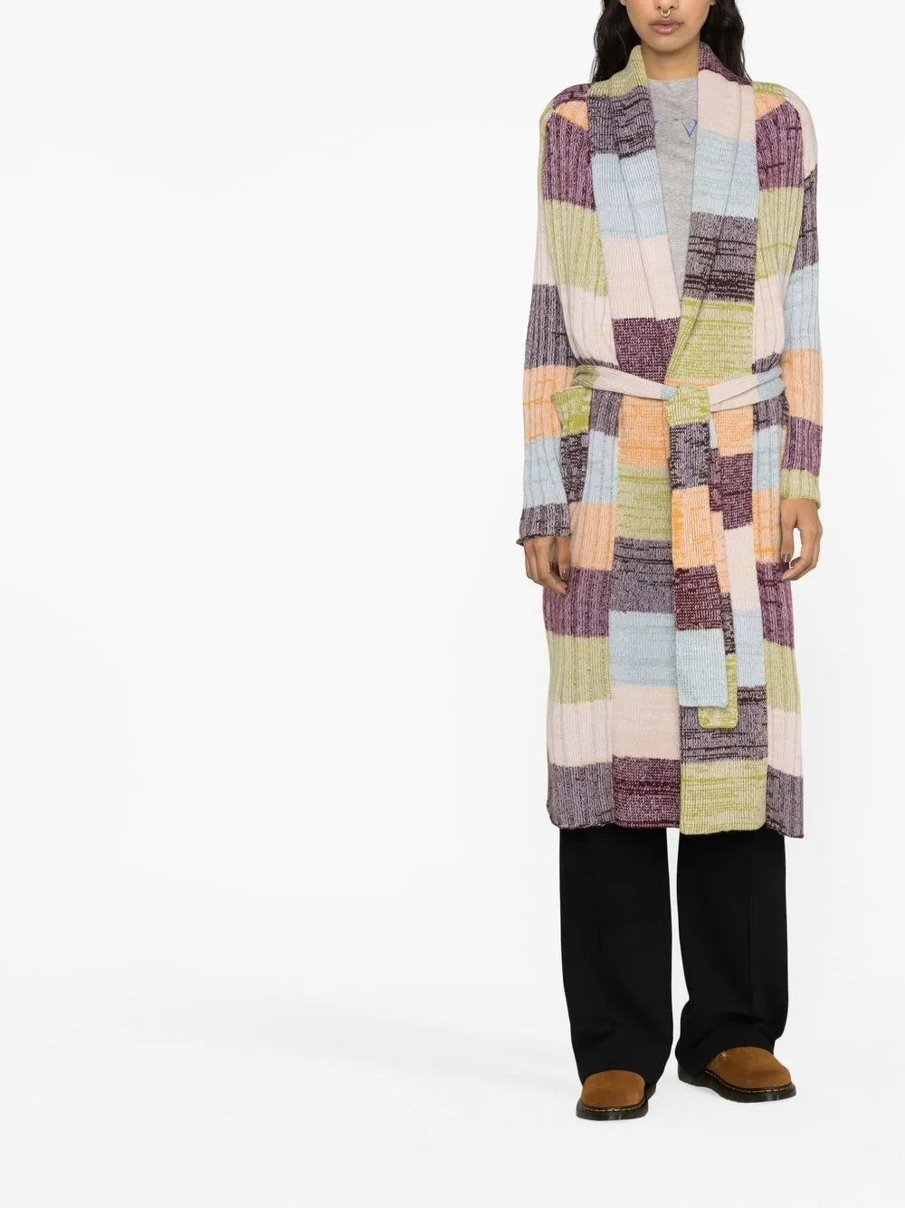 Oasis Striped Cashmere Cardigan