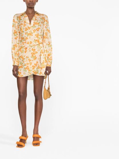 Floral-Print Wrap Dress