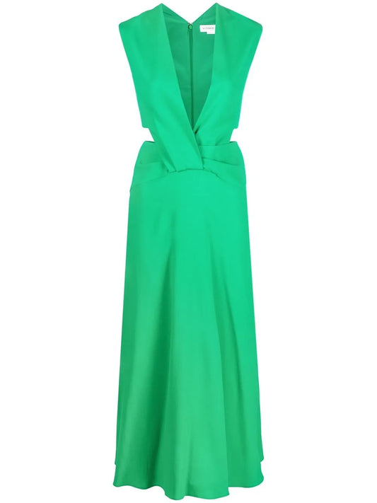 Twist Wrap Cut-Out Detail Midi Dress