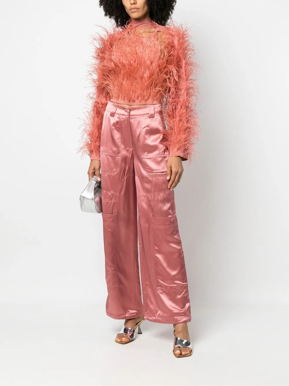 Feather-Embellished Bolero