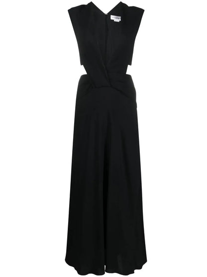Twist Wrap Cut-Out Detail Midi Dress