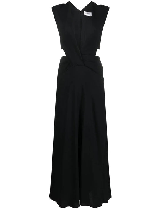 Twist Wrap Cut-Out Detail Midi Dress