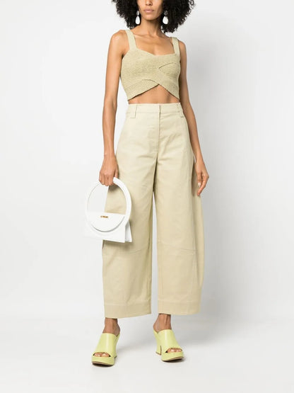 Tapered Wide-Leg Trousers