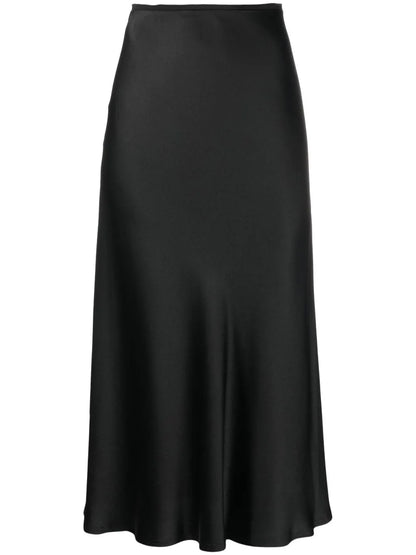 Bias-Cut Satin Midi Skirt
