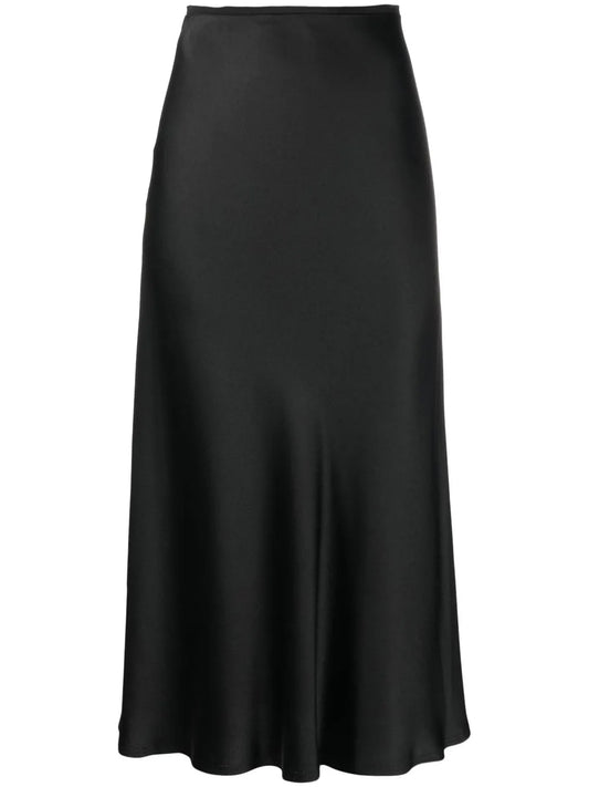 Bias-Cut Satin Midi Skirt
