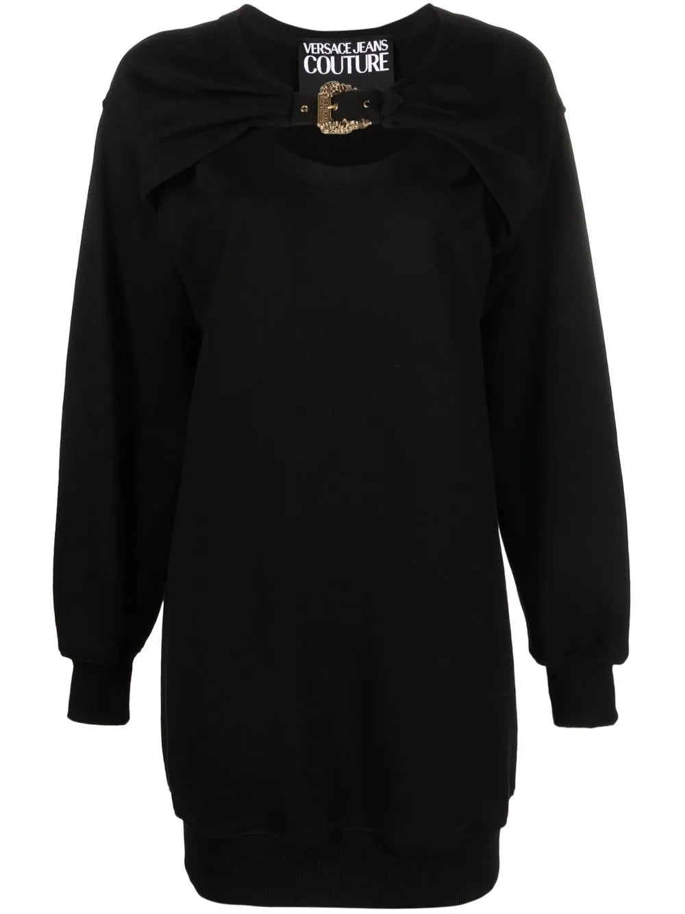 Logo-Buckle Cut-Out Sweatshirt Dress