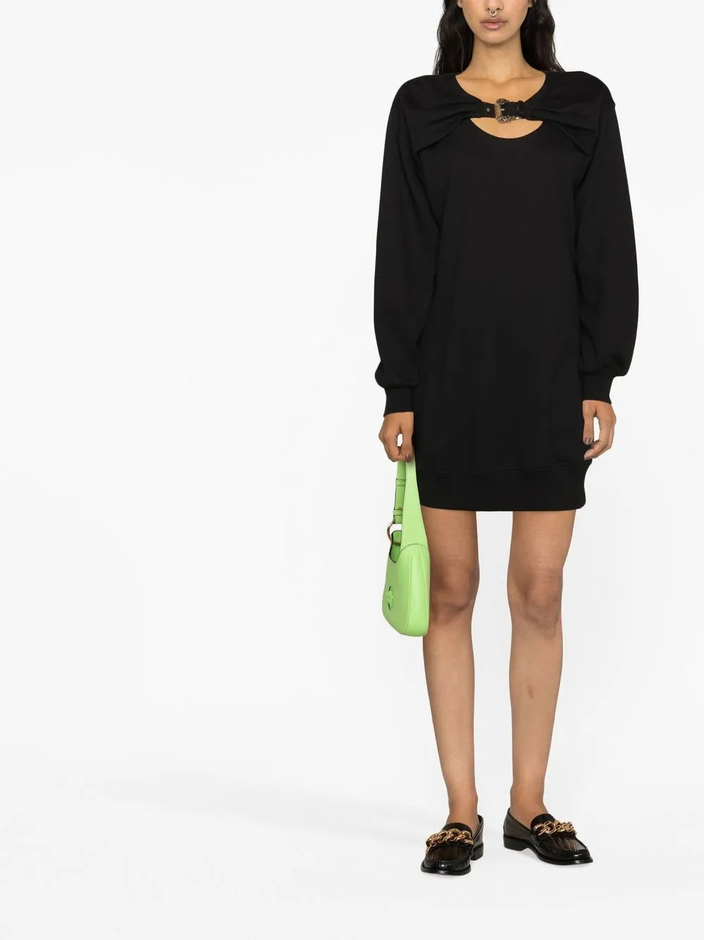 Logo-Buckle Cut-Out Sweatshirt Dress