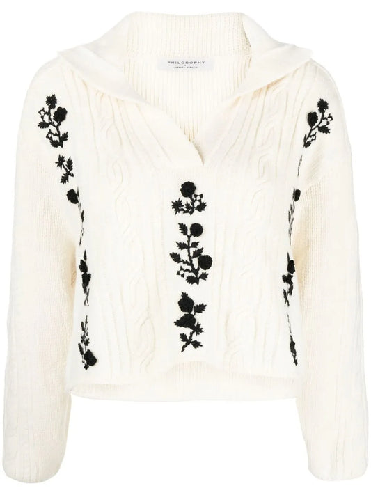 Cable-Knit Wool Sweater
