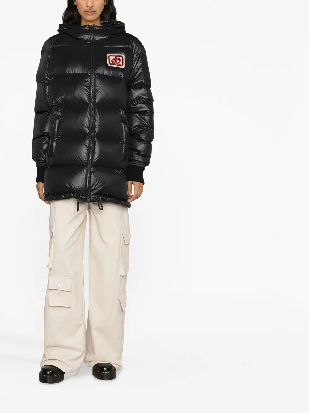 Logo-Patch Padded Coat