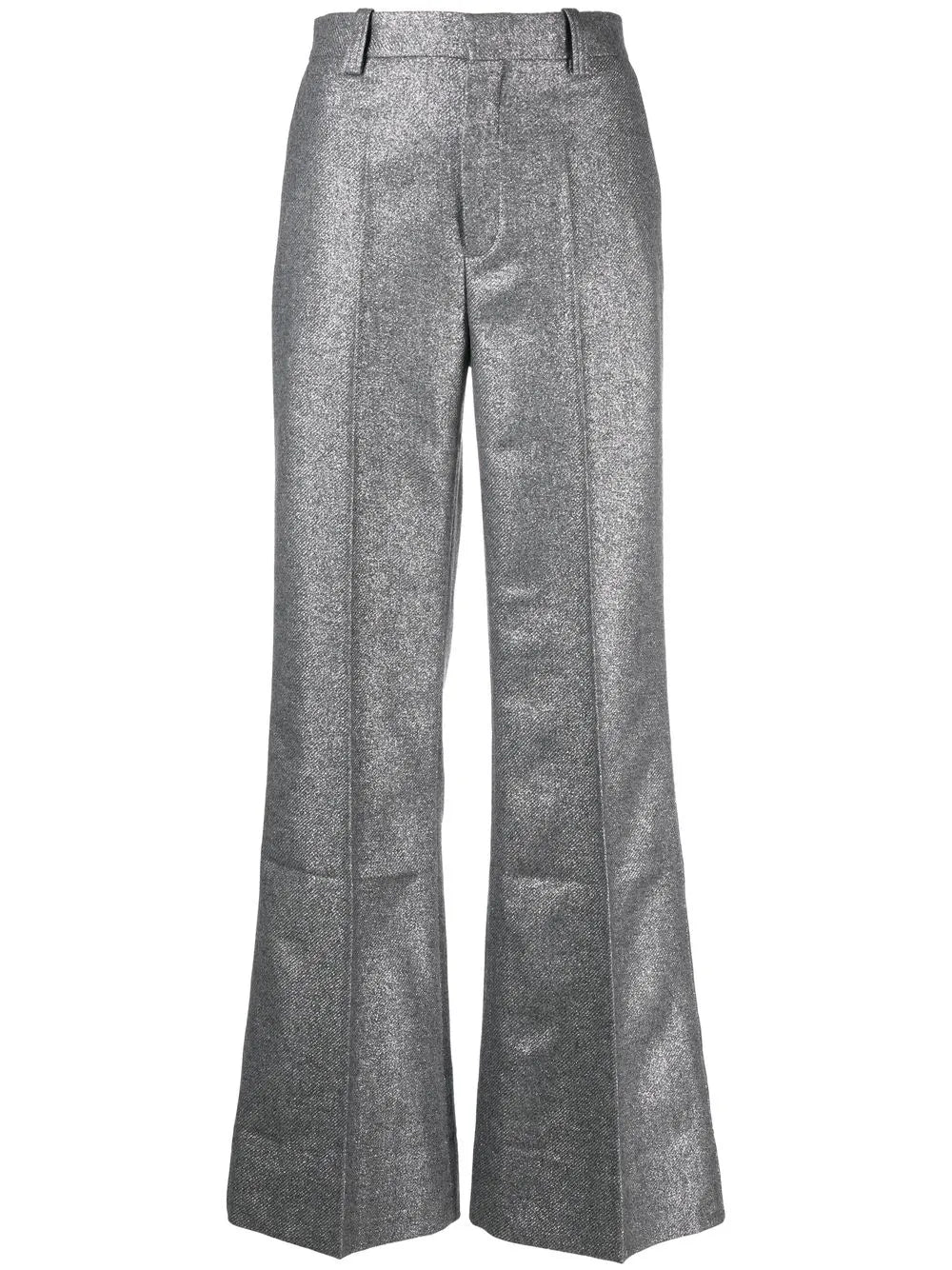 High-Waisted Glitter Flared Trousers