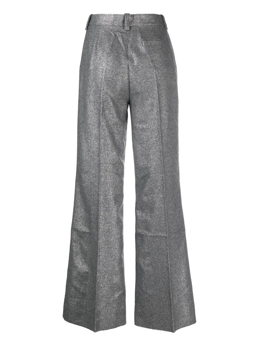 High-Waisted Glitter Flared Trousers