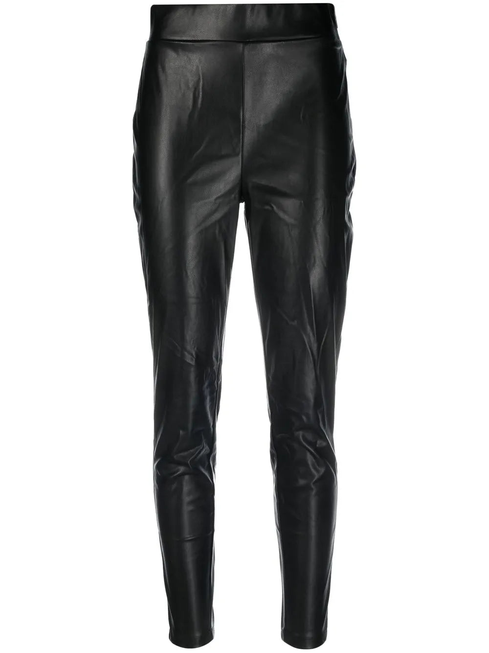 Slim-Cut Faux Leather Trousers