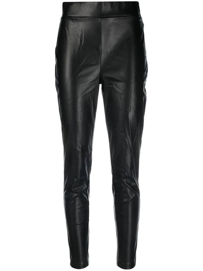 Slim-Cut Faux Leather Trousers