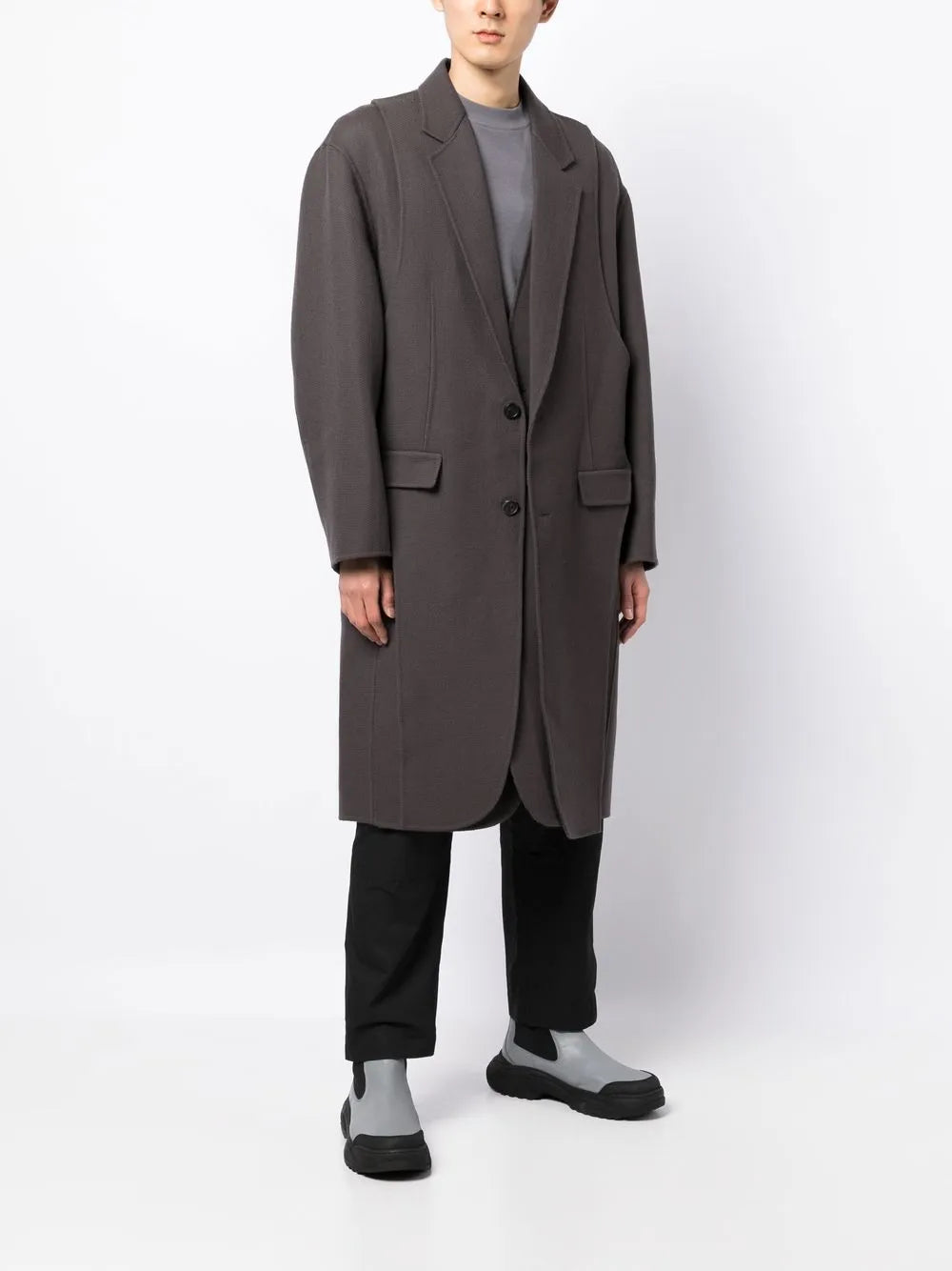 Wool Asymmetric Mid-Length Coat