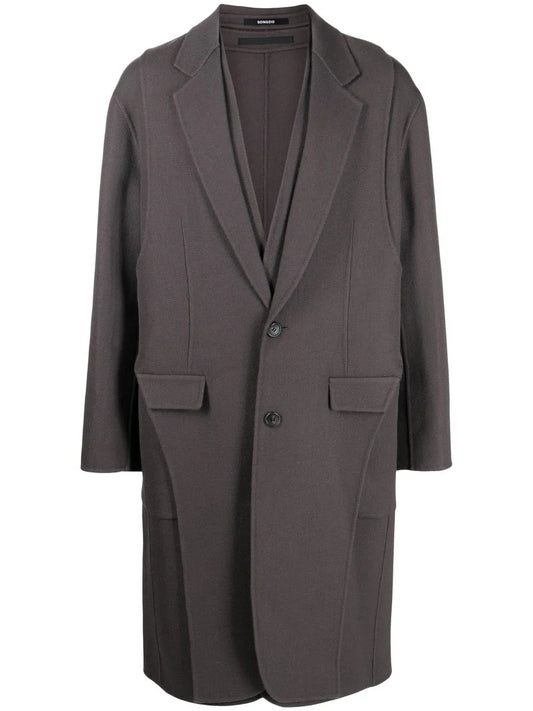 Wool Asymmetric Mid-Length Coat