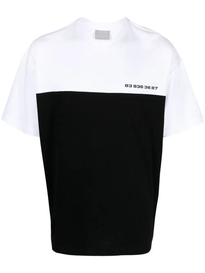 Number-Print Two-Tone T-Shirt