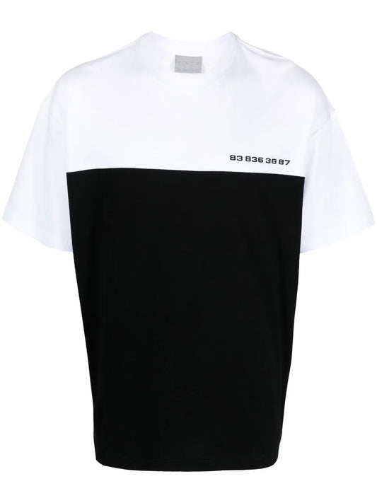 Number-Print Two-Tone T-Shirt