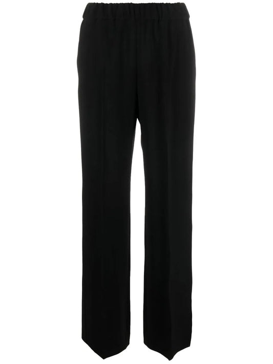 Elasticated Waist Straight-Leg Trousers