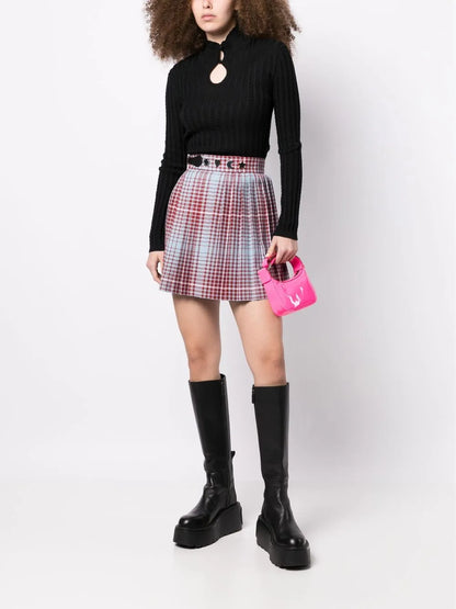 Ribbed-Knit Cut-Out Top