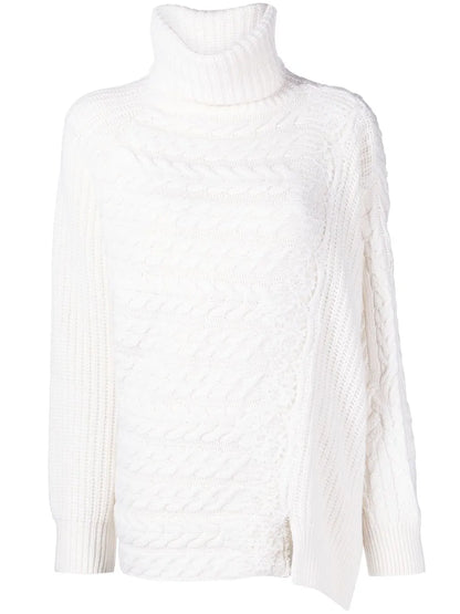 Cable-Knit Lace-Trim Jumper