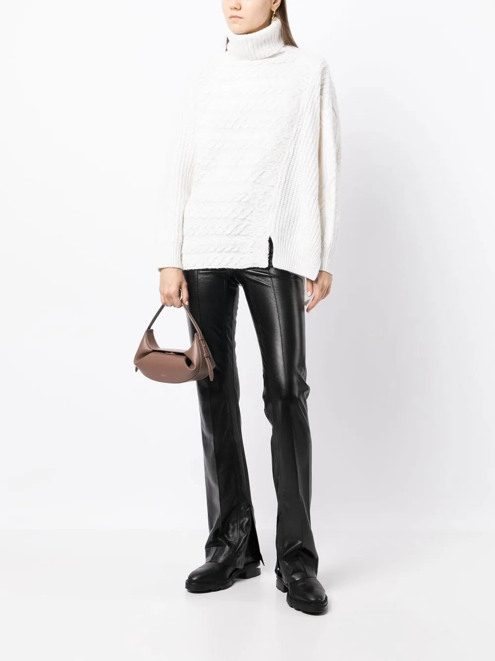 Cable-Knit Lace-Trim Jumper