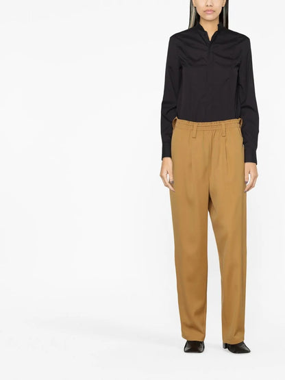 Pleat-Detail Straight Trousers