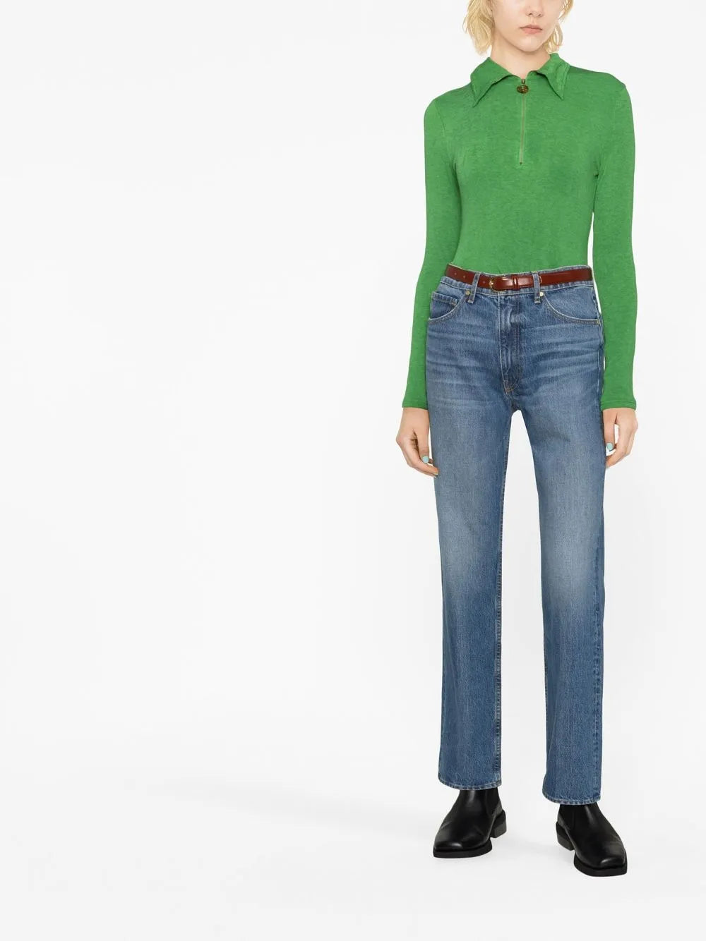 Straight-Leg Cut Jeans