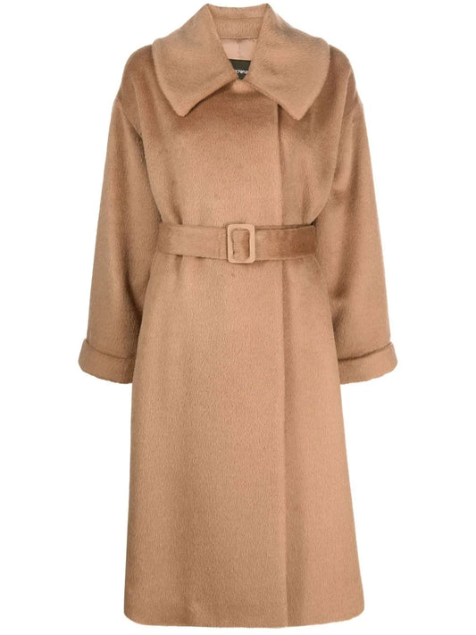 Belted Long-Sleeve Coat