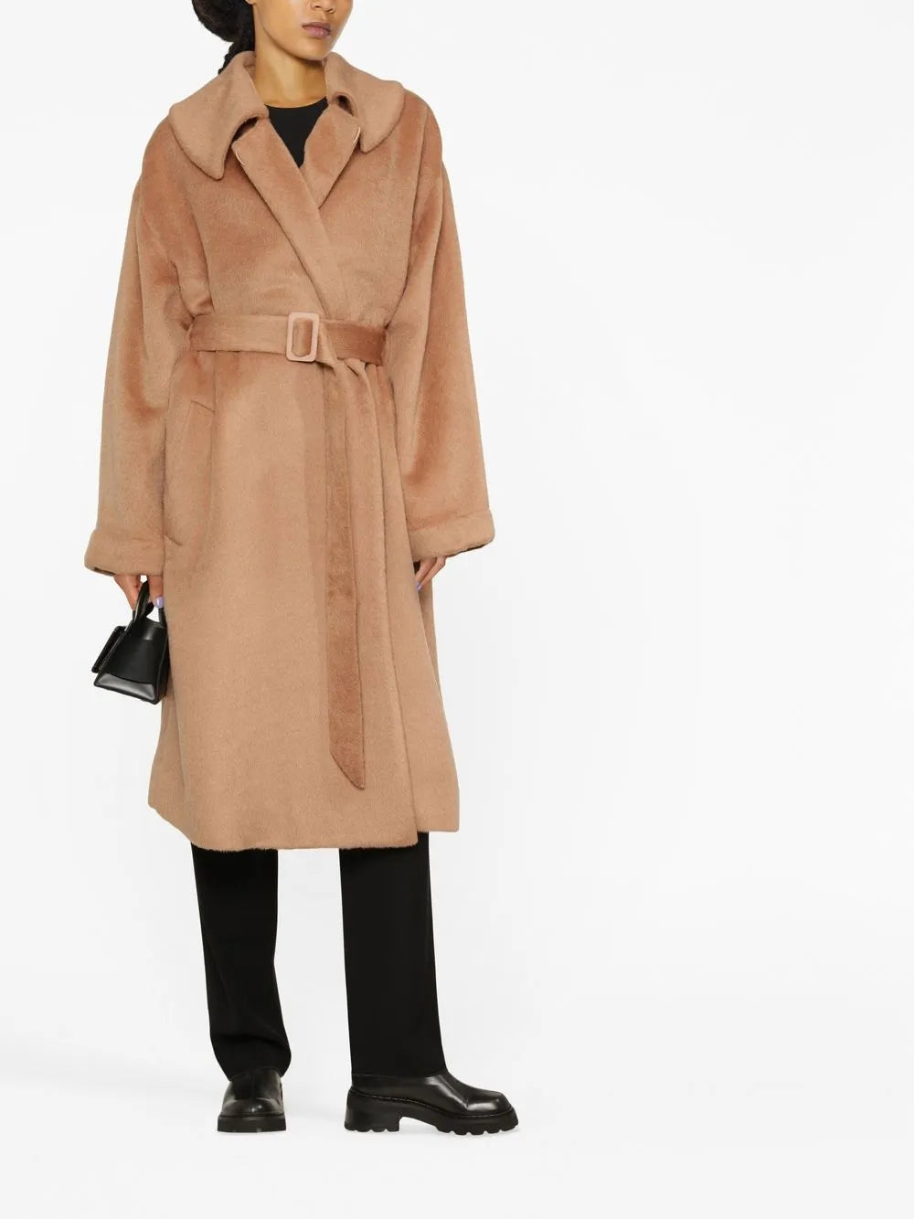 Belted Long-Sleeve Coat