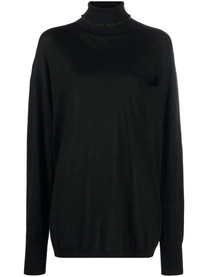 Ribbed-Knit Roll Neck Jumper