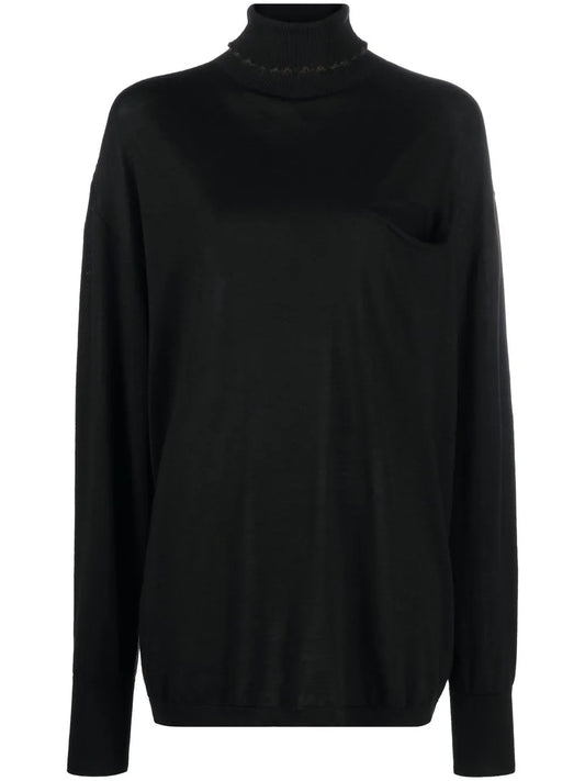 Ribbed-Knit Roll Neck Jumper