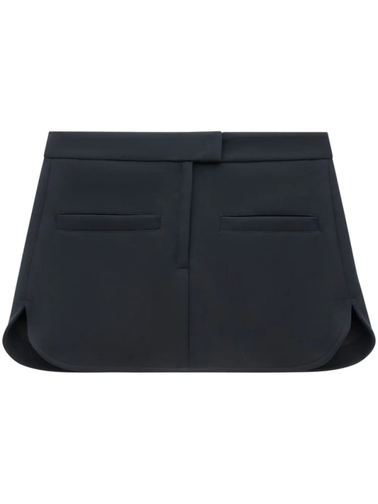 Curved Twill Mini Skirt