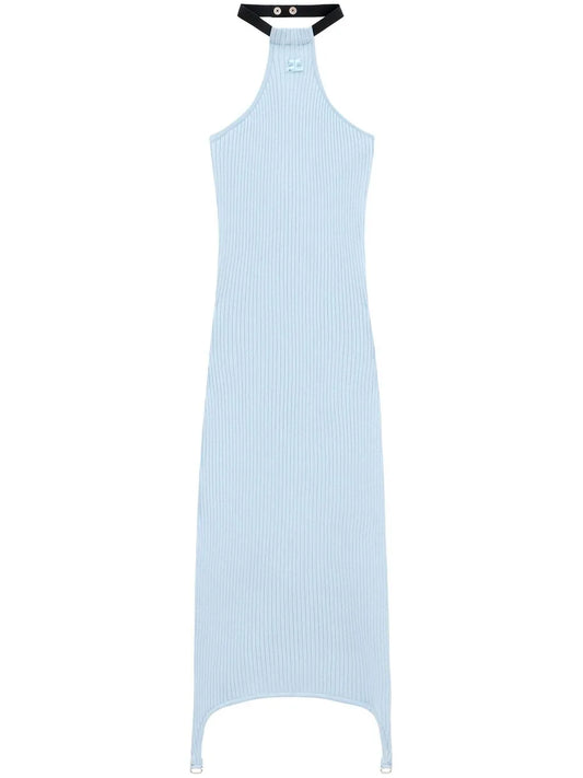 Ribbed-Knit Halterneck Dress