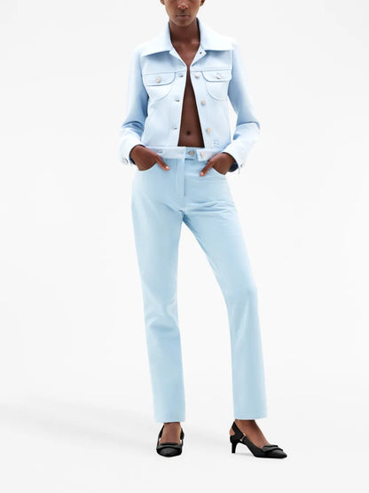 Straight-Leg Vinyl Trousers