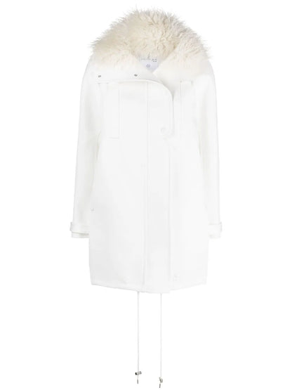 Faux Fur-Trim Oversized Coat