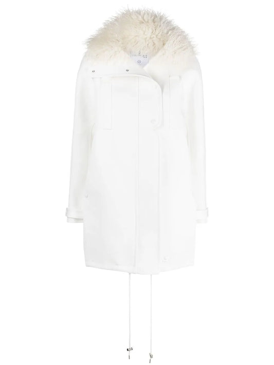 Faux Fur-Trim Oversized Coat