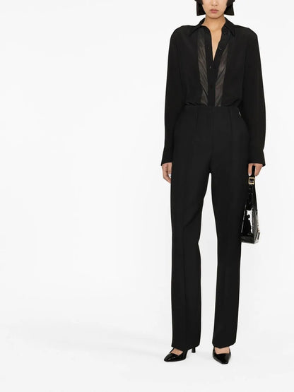 Tailored Virgin Wool Slim-Cut Trousers