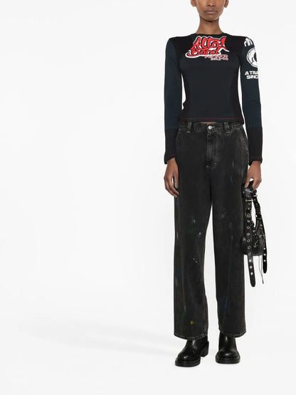 Paint Wide-Leg Jeans