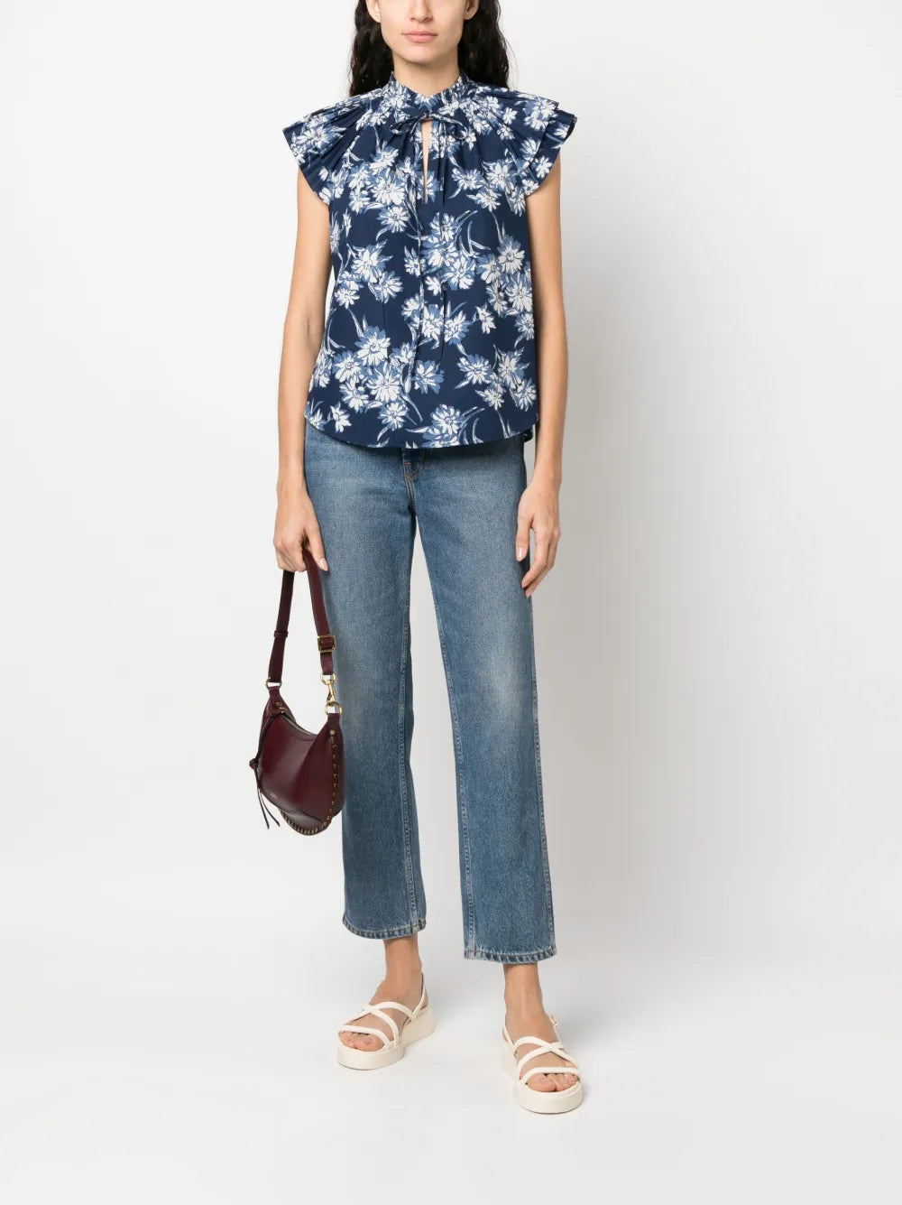 Floral-Print Blouse