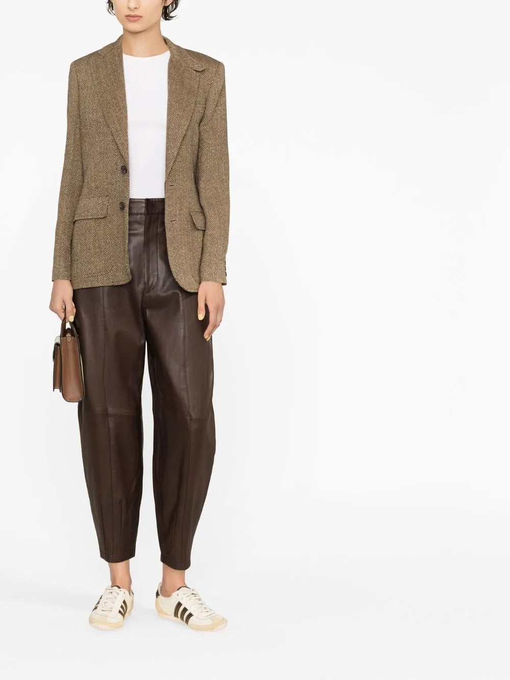 Tapered Leather Trousers