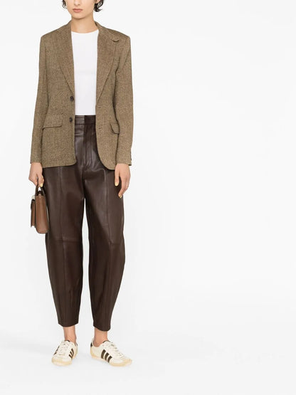 Tapered Leather Trousers