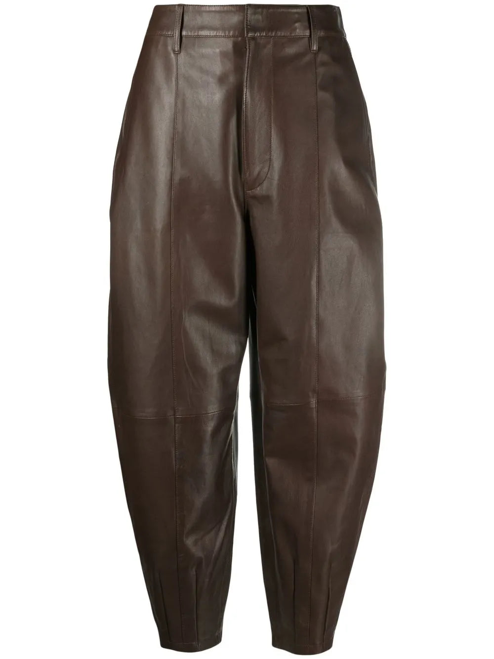 Tapered Leather Trousers