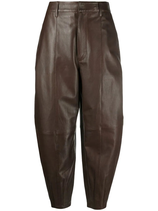 Tapered Leather Trousers