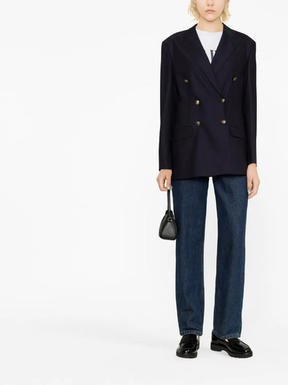 Double-Breasted Wool-Blend Blazer