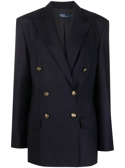Double-Breasted Wool-Blend Blazer
